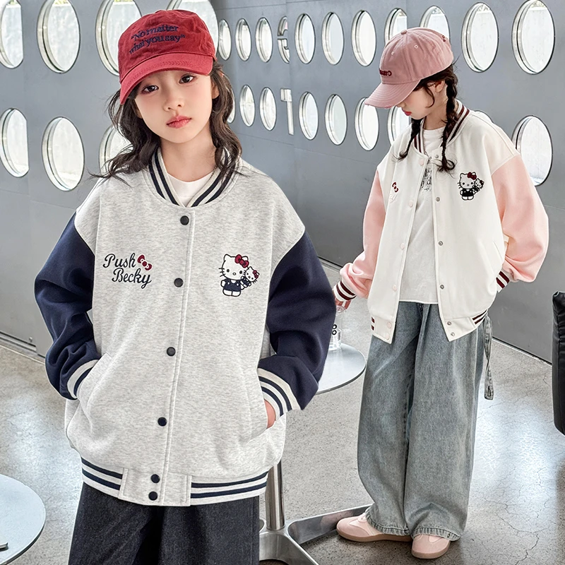 女童春秋外套2025新款儿童中大童春装洋气炸街夹克春季棒球服上衣