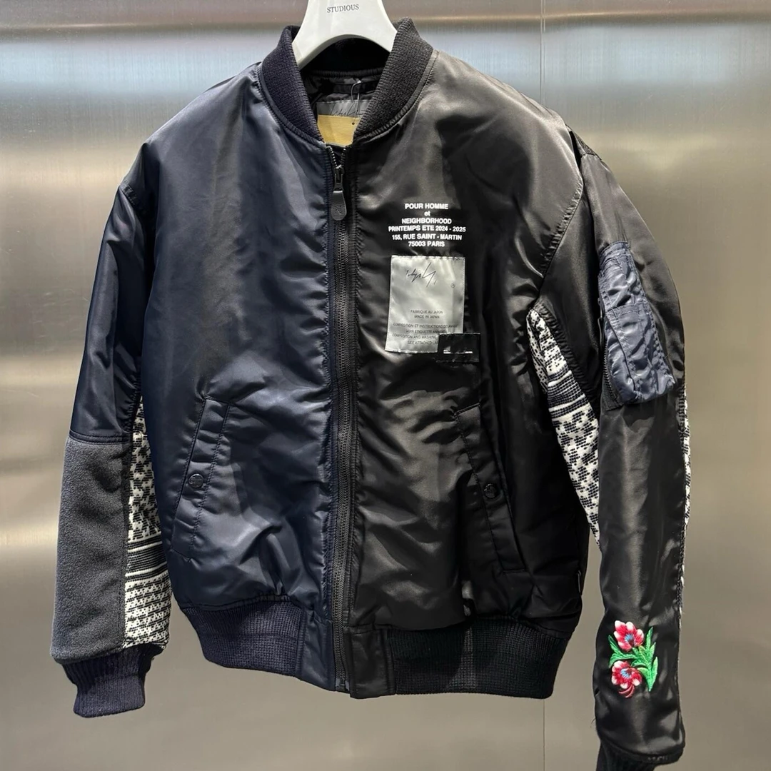 秋冬保暖加厚外套棒球服男女MA-1刺绣百搭宽松短款拼接空军夹克