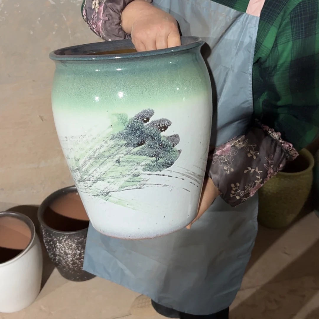 紫砂花盆口25高30一个