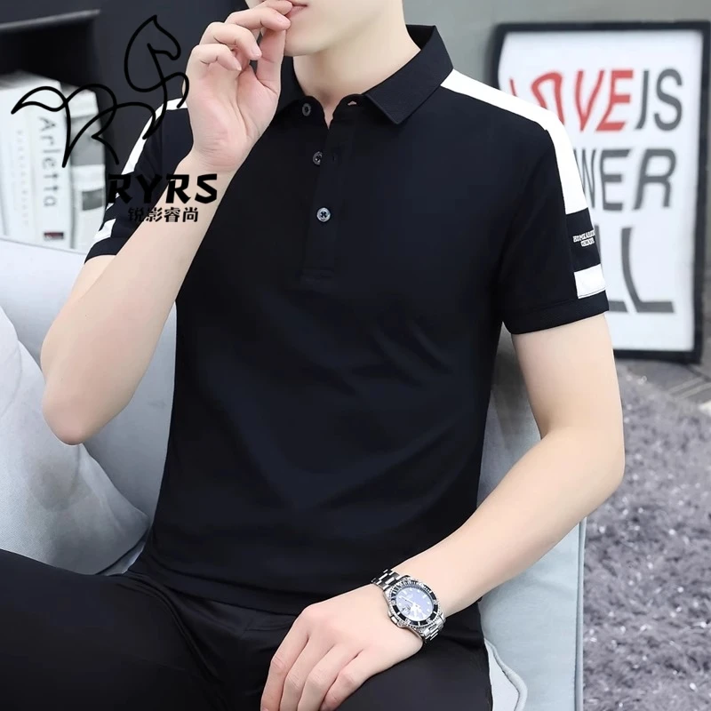 翻领短袖T恤男士2025新款夏季轻奢休闲polo衫半袖简约上衣