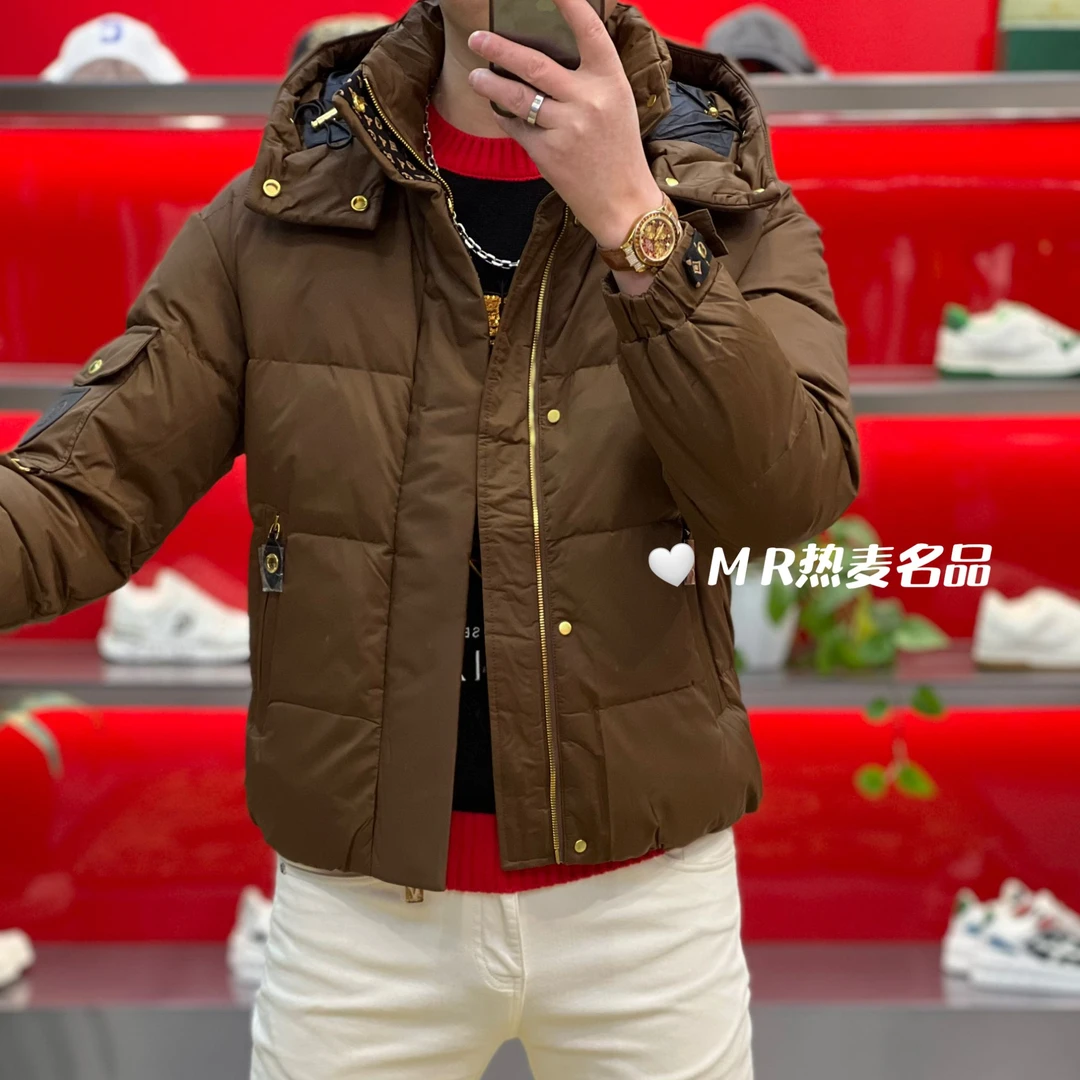 【格朗甄选】冬季羽绒服字母提花个性潮流款 男士修身保暖连帽外套