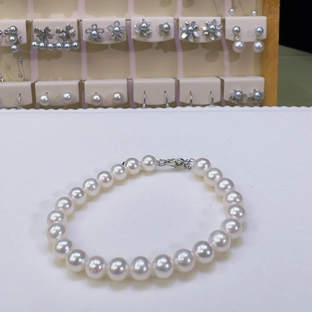 淡水珍珠手绳银S925镶嵌