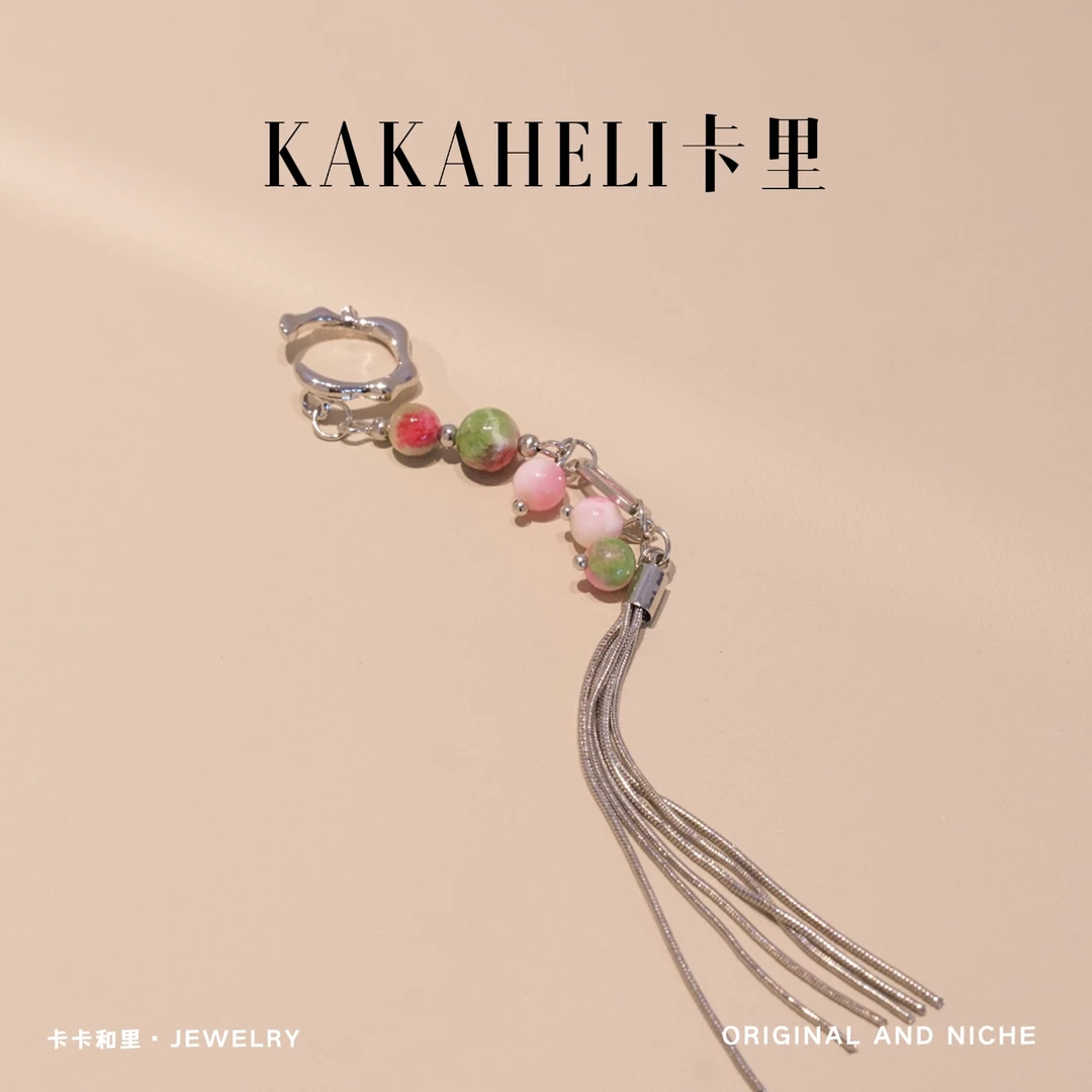 铜合金耳饰 气质轻奢时尚百搭彩色珠珠耳夹单只装 A139