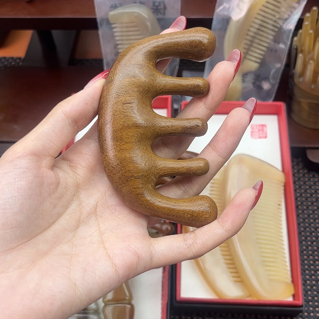 手工制作纯牛角梳子