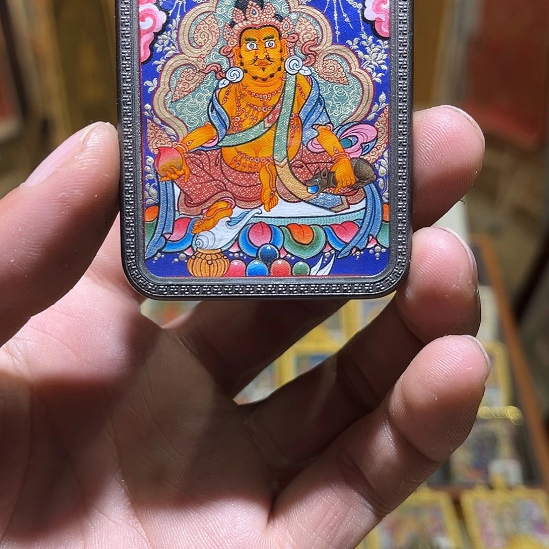 吊坠青海热贡纯手绘黄财