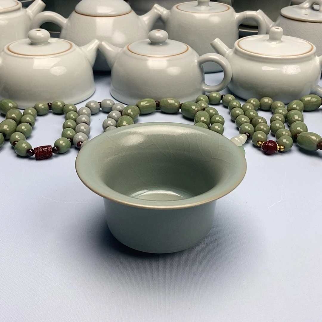 杯微微瑕仿古马蹄杯原矿原釉原产地