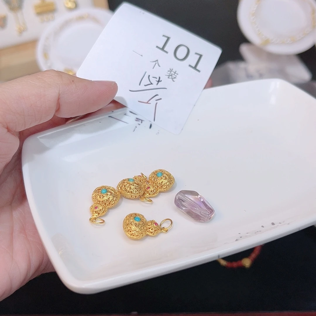 紫晶珠宝半成品银S925镀金镶嵌101