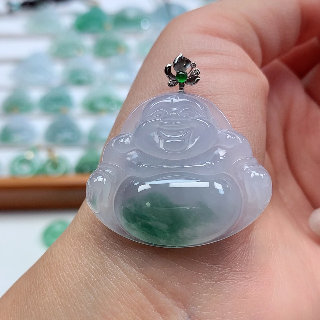 翡翠18K金镶嵌吊坠(赠链)