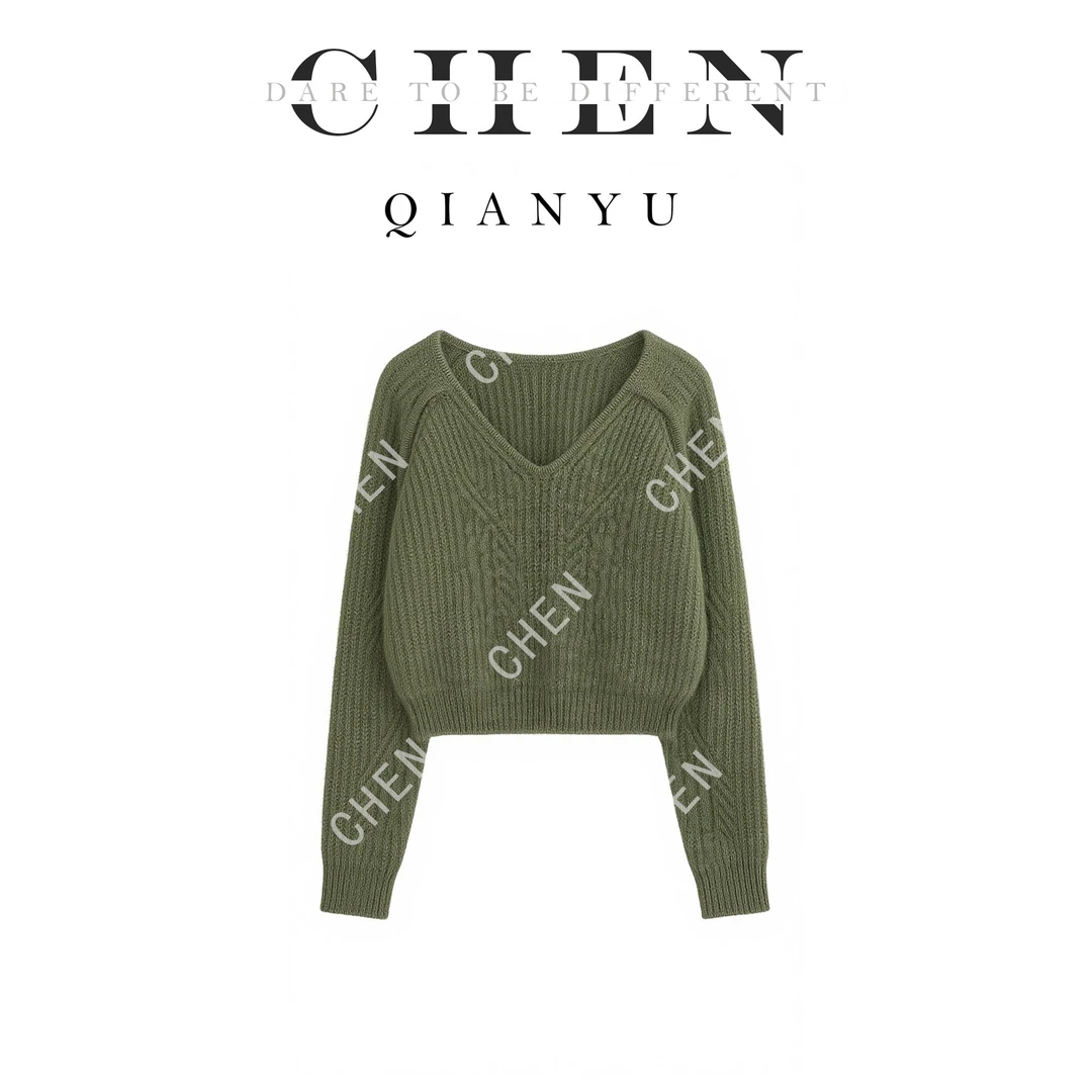【陈陈私服】时尚设计感毛衣洋气显瘦长袖针织衫13005