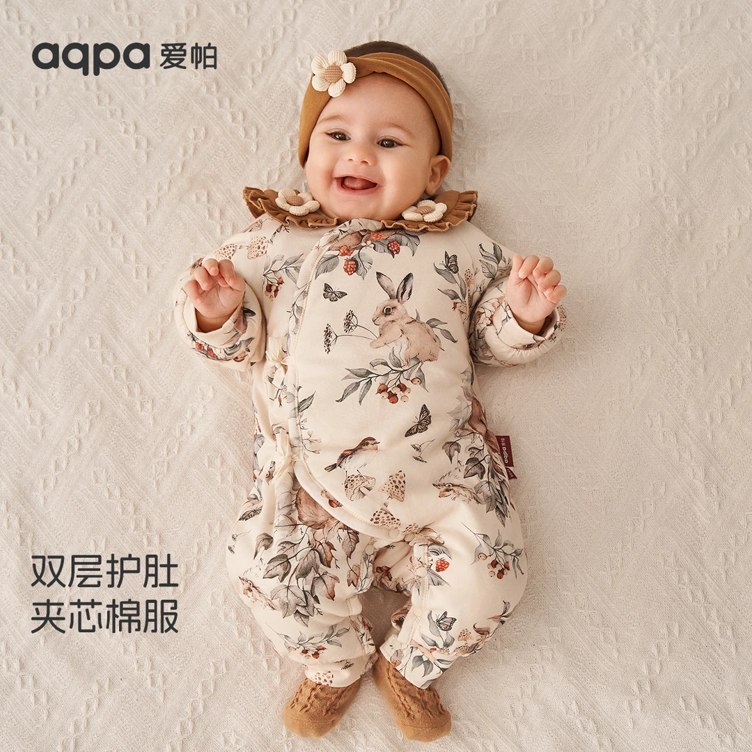 【浆果派】aqpa爱帕宝宝儿童冬季棉服连体衣睡袋加厚婴儿连体衣