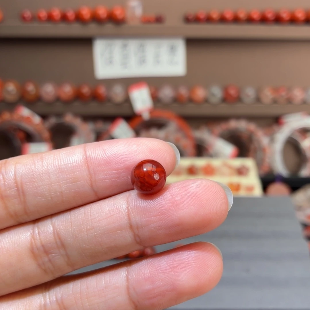 风***线南红玛瑙未镶嵌川料单珠卡9