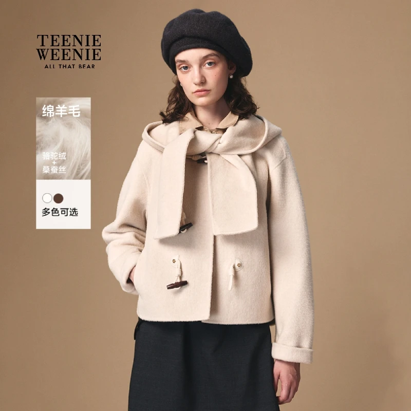 *【绵羊毛+桑蚕丝+骆驼绒】TeenieWeenie小熊25秋冬大衣TTJW254TW6A