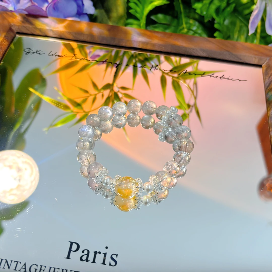 邂逅晶熹 064 天然水晶原创设计款白阿塞手串