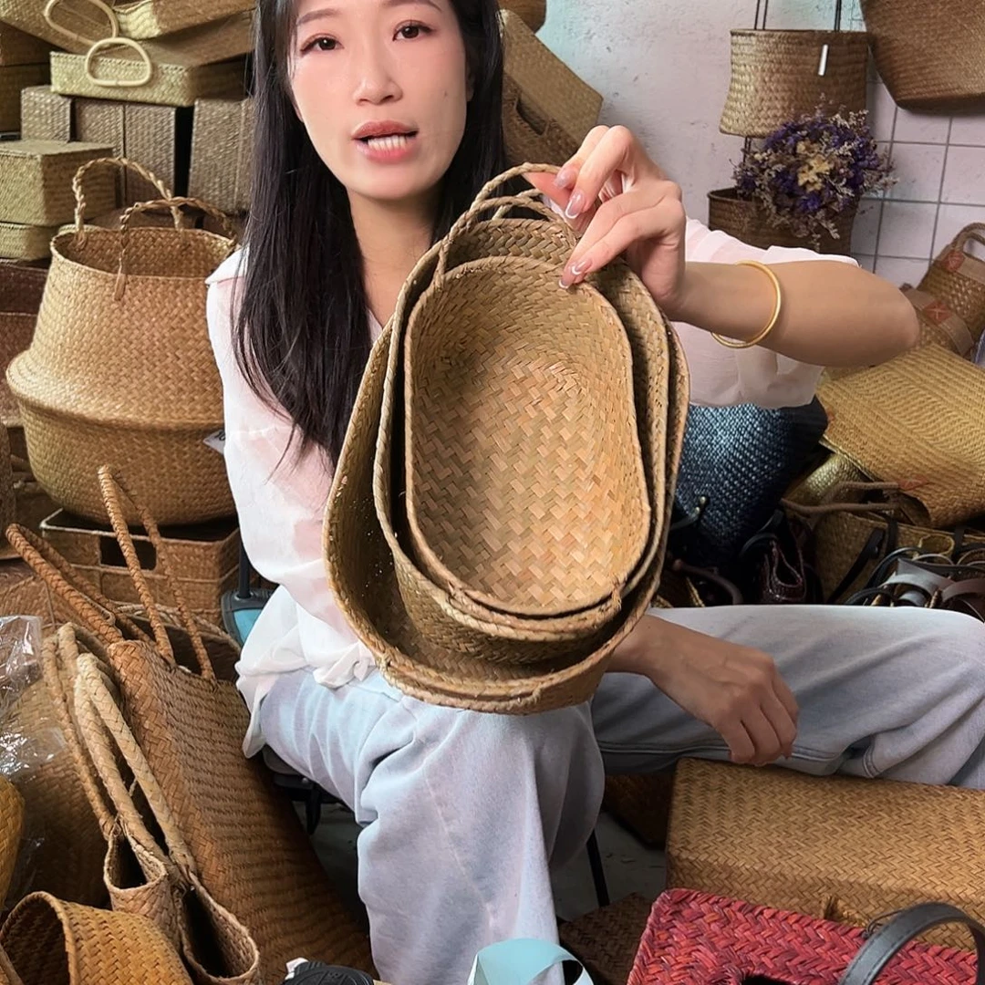 编织带草编包/草编收纳盒微瑕疵