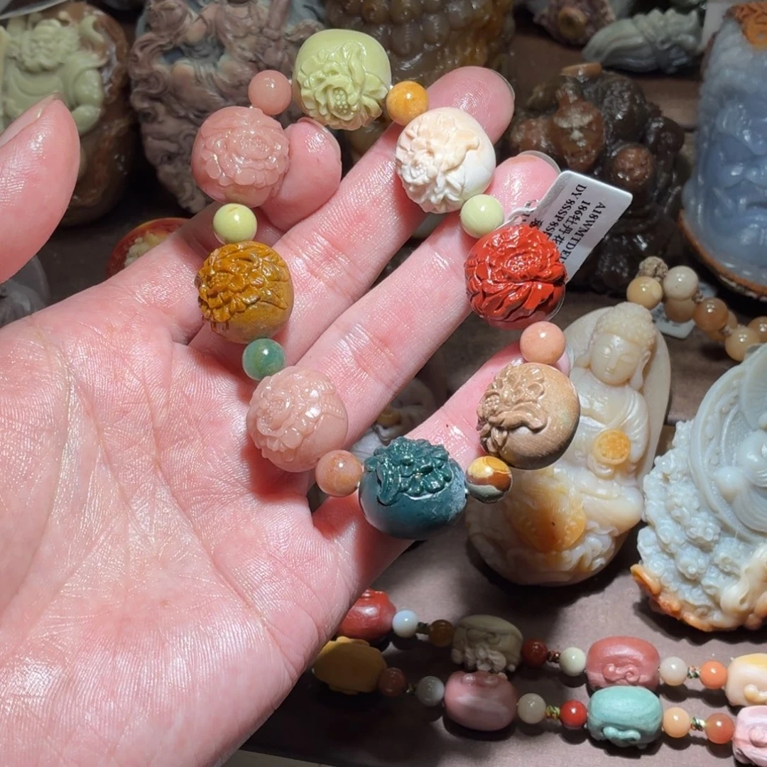 蒙***鲨定制石英质玉未镶嵌手串20