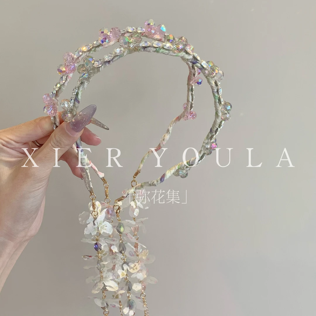 【喜儿ula】2-26-3「弥花集」手工轻奢编织流苏春日气质发箍