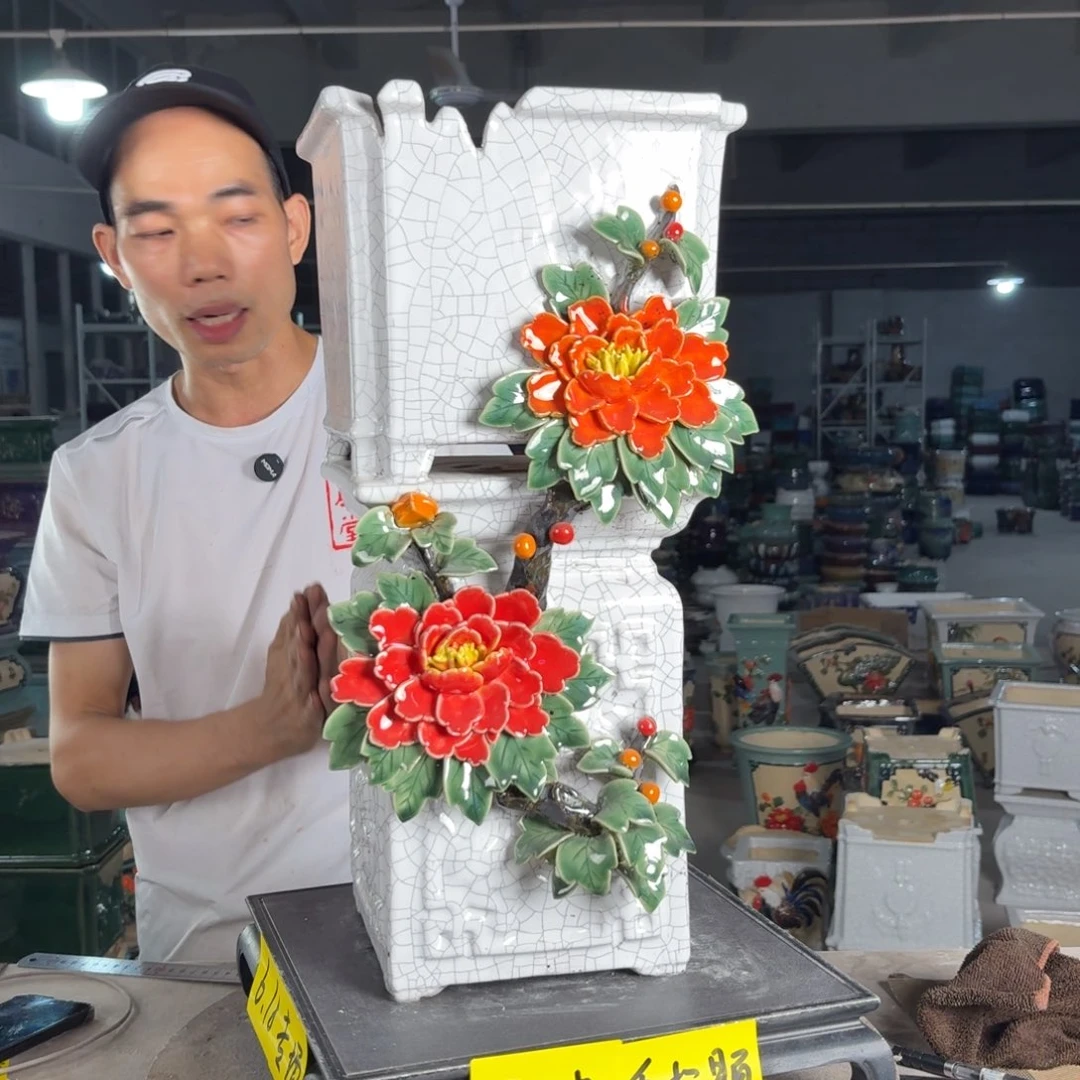 一风堂石湾花盆 内17*16，高48