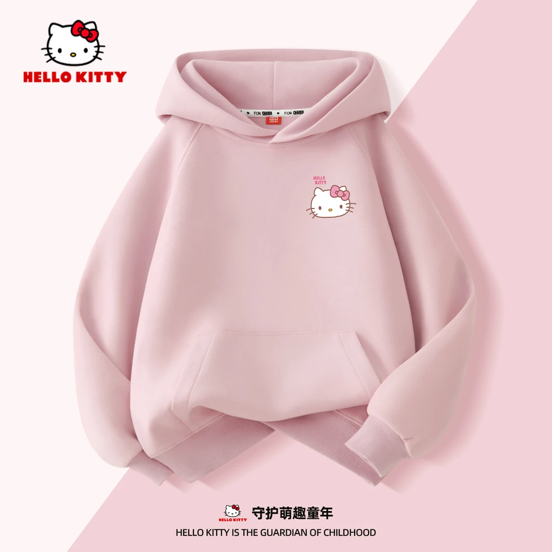 Hello Kitty女童连帽卫衣2025年中大童休闲宽松上衣儿童春秋衣服