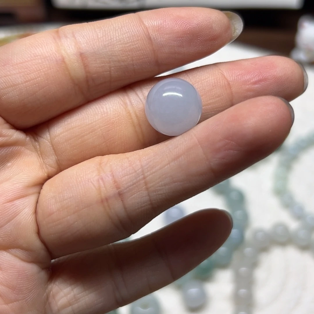 定制翡翠未镶嵌卡13冰紫单珠