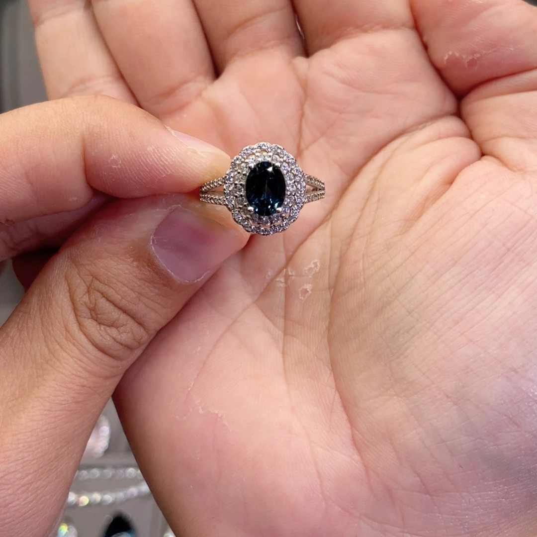 托帕石戒指银S925镶嵌l**u