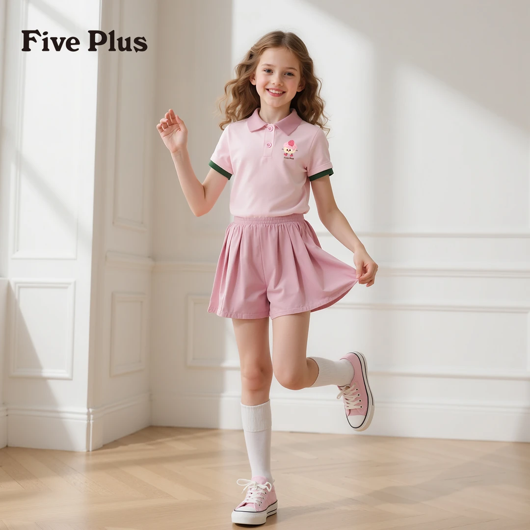 Five Plus童装大童女孩夏装12-15岁初中女孩潮装洋气时髦女孩短裤