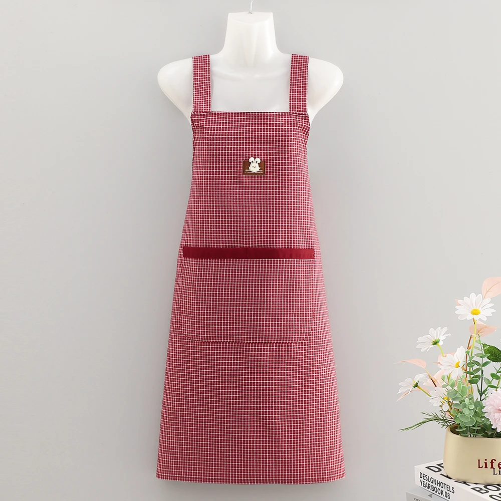 时尚罩衣棉布围裙洋气可爱透气成人家用做饭围腰耐脏耐磨工作服女