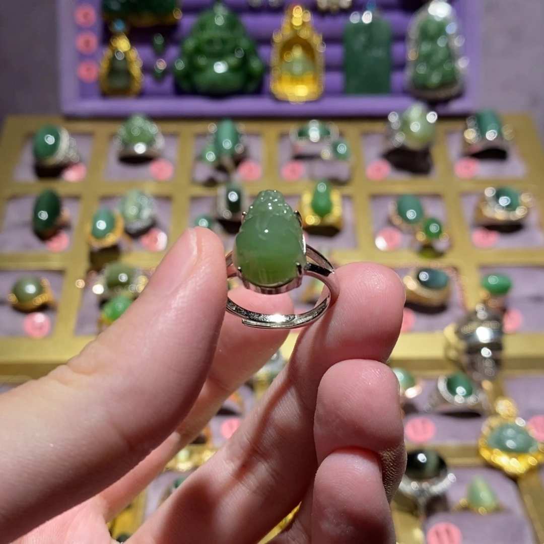 和田玉（碧玉）戒指未镶嵌