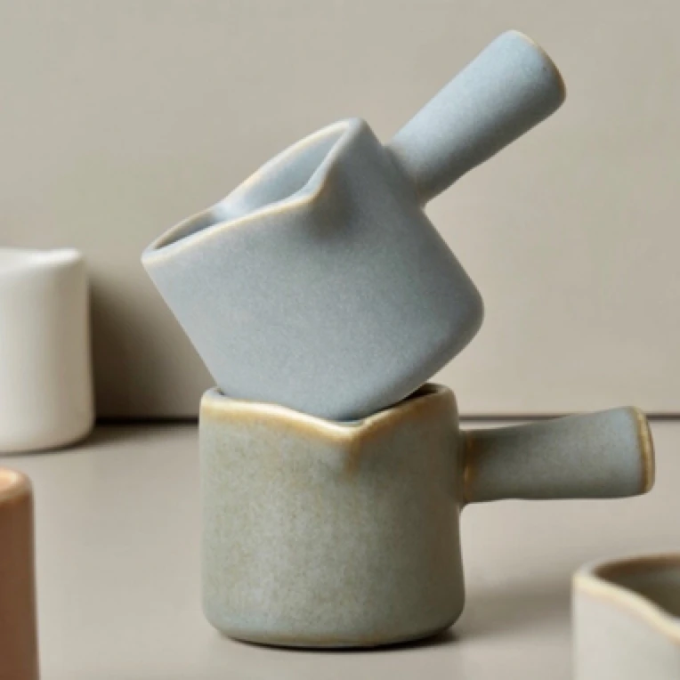 带把迷你咖啡萃取杯陶瓷小奶壶奶杯奶罐带手柄奶盅酱料杯手工简约