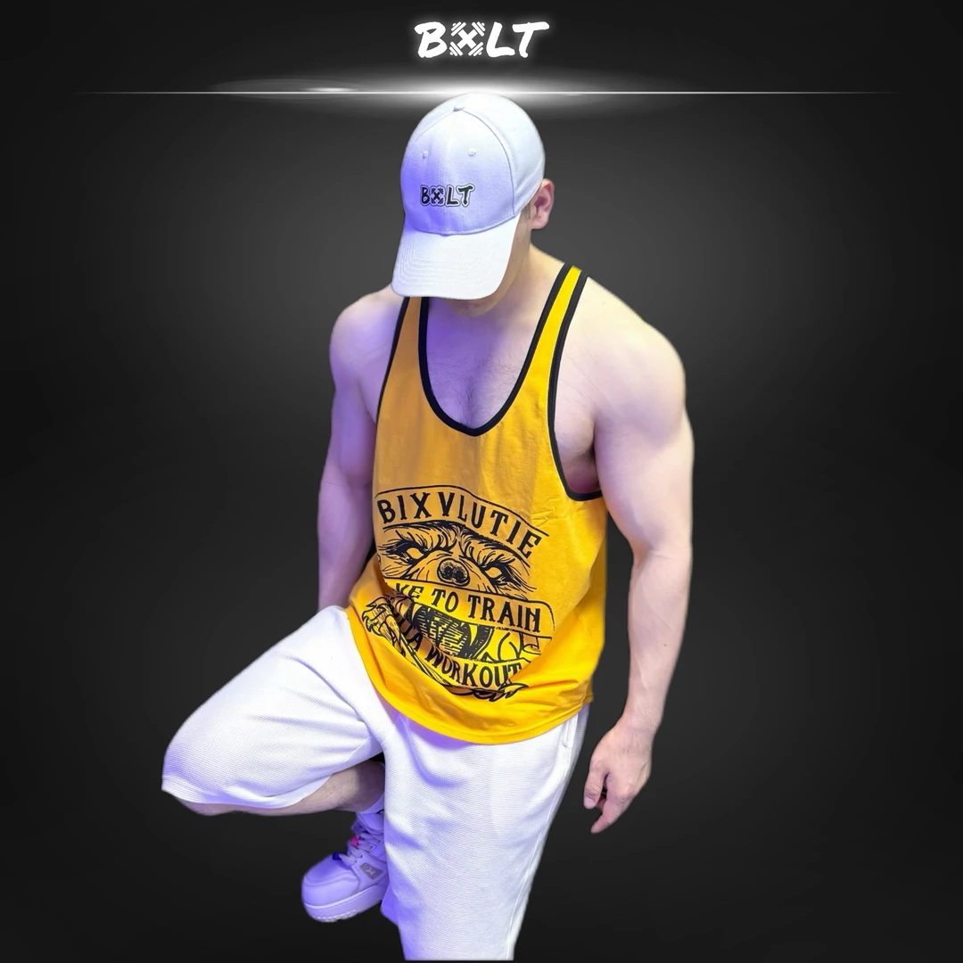 BXLT【巨熊】力量印花原创美式撞色训练工字背心