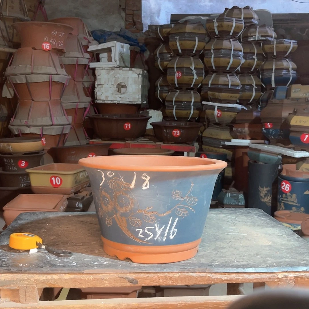 紫砂花盆斗盆一个