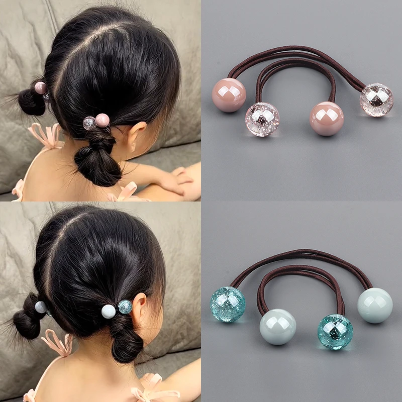 【新款发绳头绳】韩国儿童公主幻彩闪闪小球球皮筋韩国女童头饰发圈