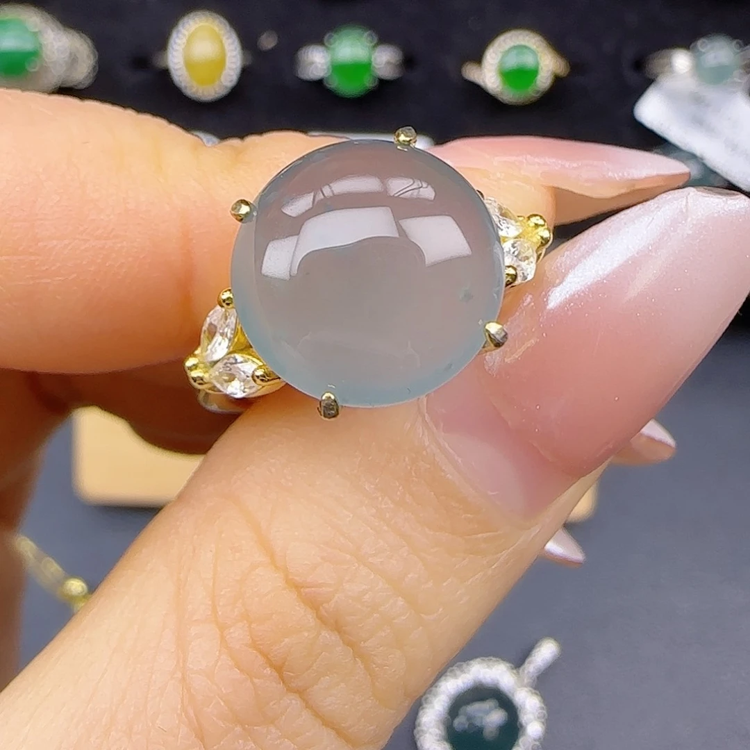 银S925镶嵌戒指翡翠