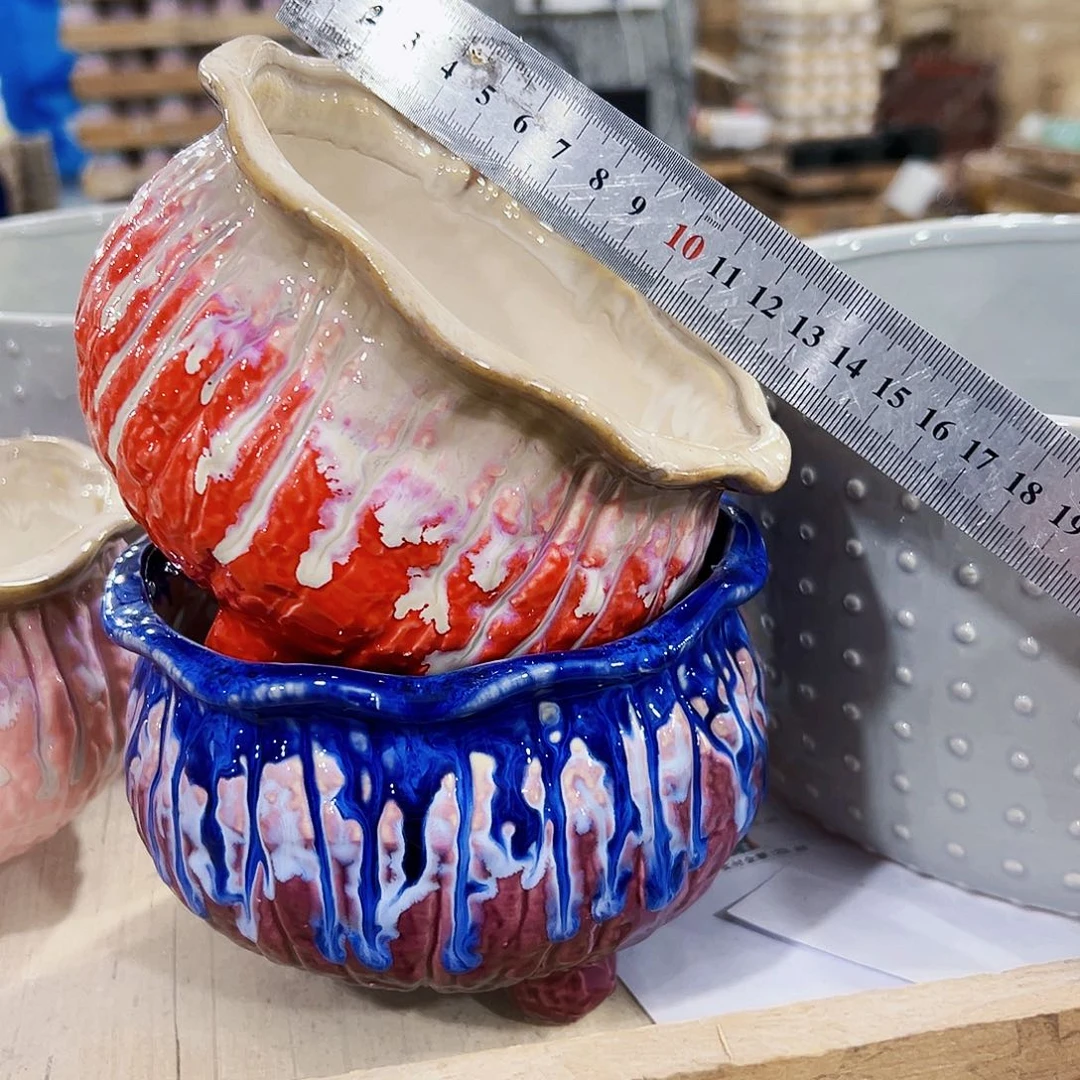 有孔外贸尾单陶瓷花盆凑单10米包邮