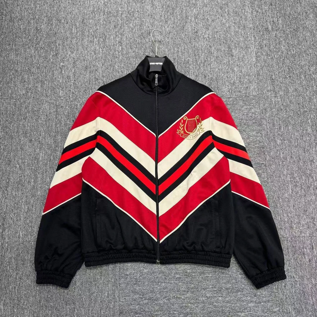 99新 GUCCI/古驰 跳色拼接风琴刺绣夹克/12345/xs码