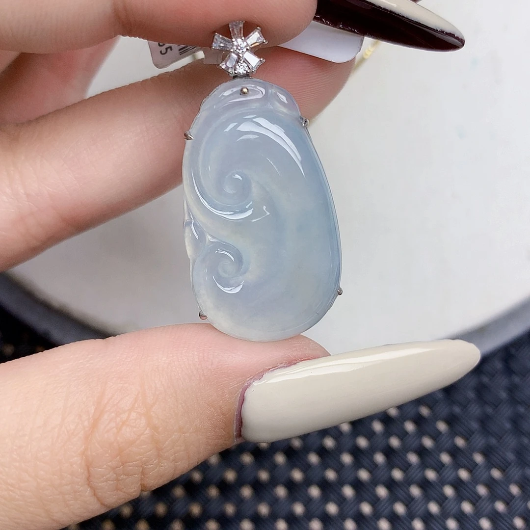 翡翠18K金镶嵌颈饰天然缅甸翡翠a货百元以上9元证书费自理