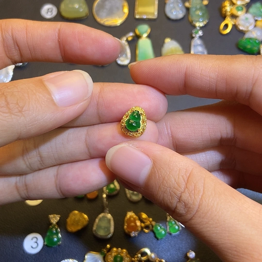 翡翠银S925镶嵌吊坠(不含链)