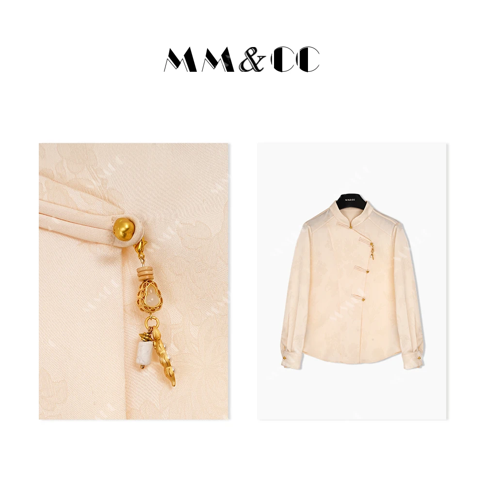 【春枝玫瑰】新中式国风斜襟小福袋气质打底衫衬衫女F9065