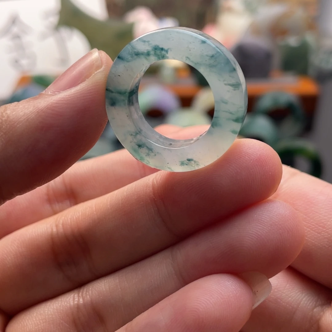未镶嵌定制翡翠牛仔蓝飘花