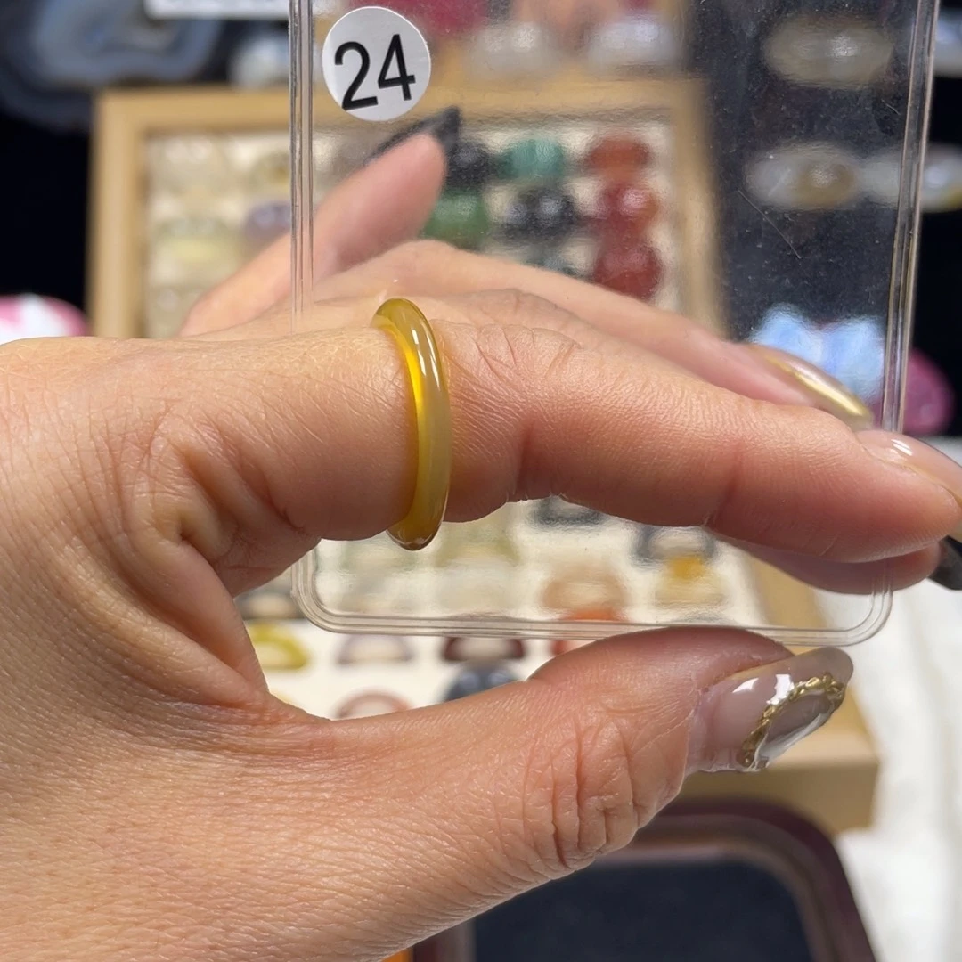 玛瑙/玉髓未镶嵌戒指港14.5不退换