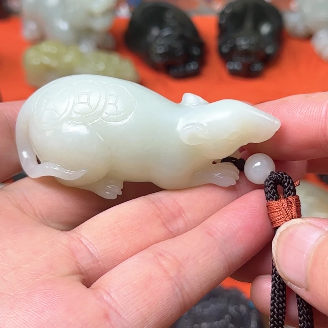 未镶嵌和田玉把件和田玉鼠来宝