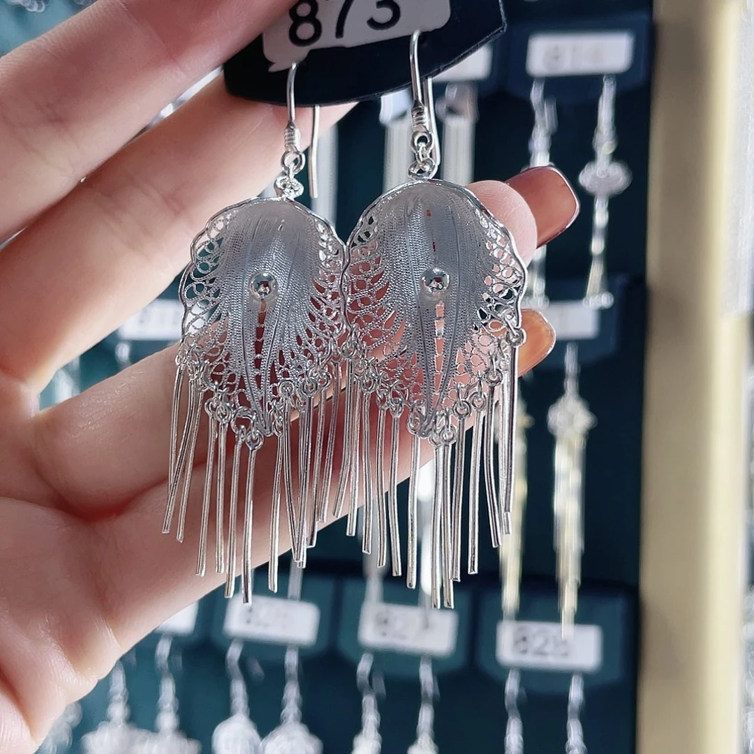 足银佰利银饰足银耳环新款