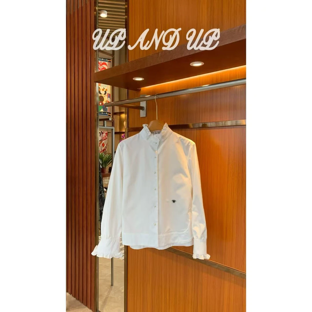 ‘高定巴黎情书’立领花边轻奢优雅大方显瘦长袖衬衫