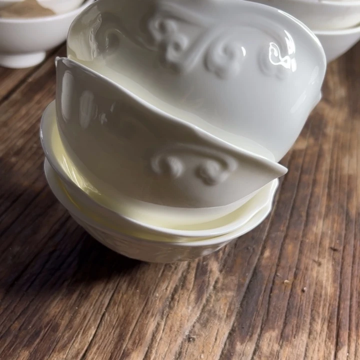 陶库存尾货如意碗四个口径12