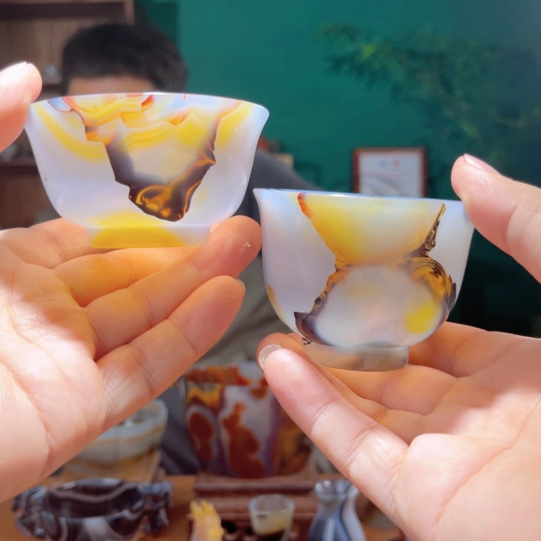 玛瑙/玉髓茶器未镶嵌明*