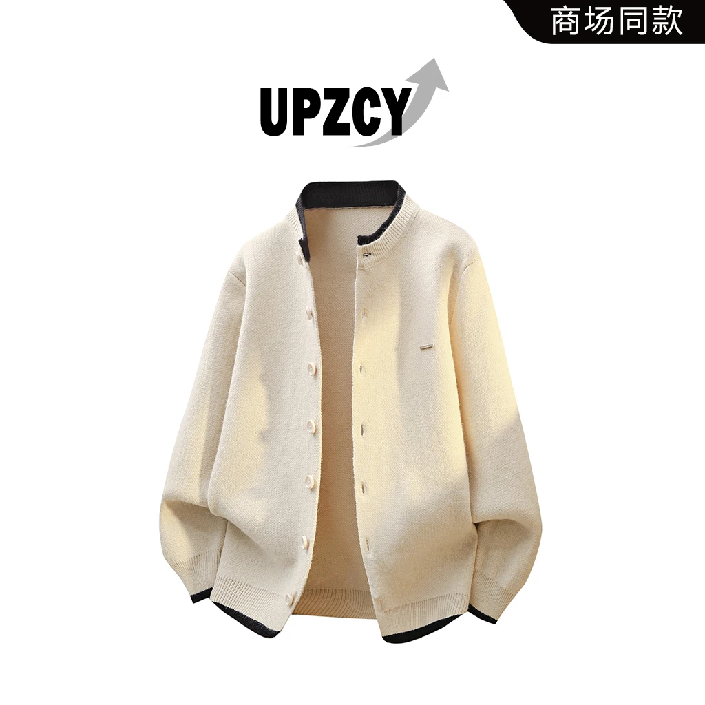 UPZCY美式假两件开衫毛衣男秋季宽松休闲慵懒上衣外套高级感男装