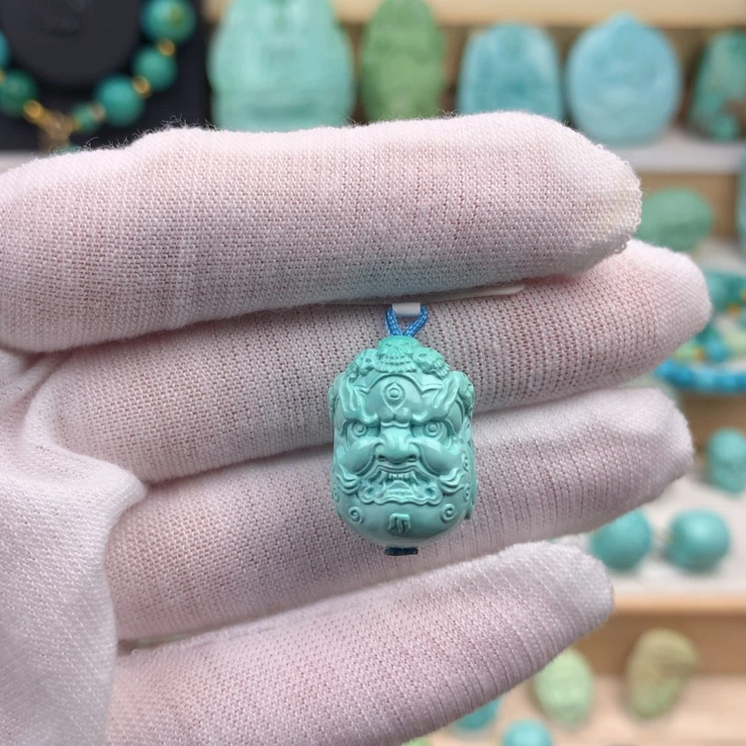 未镶嵌绿松石珠宝奇石14.6mm