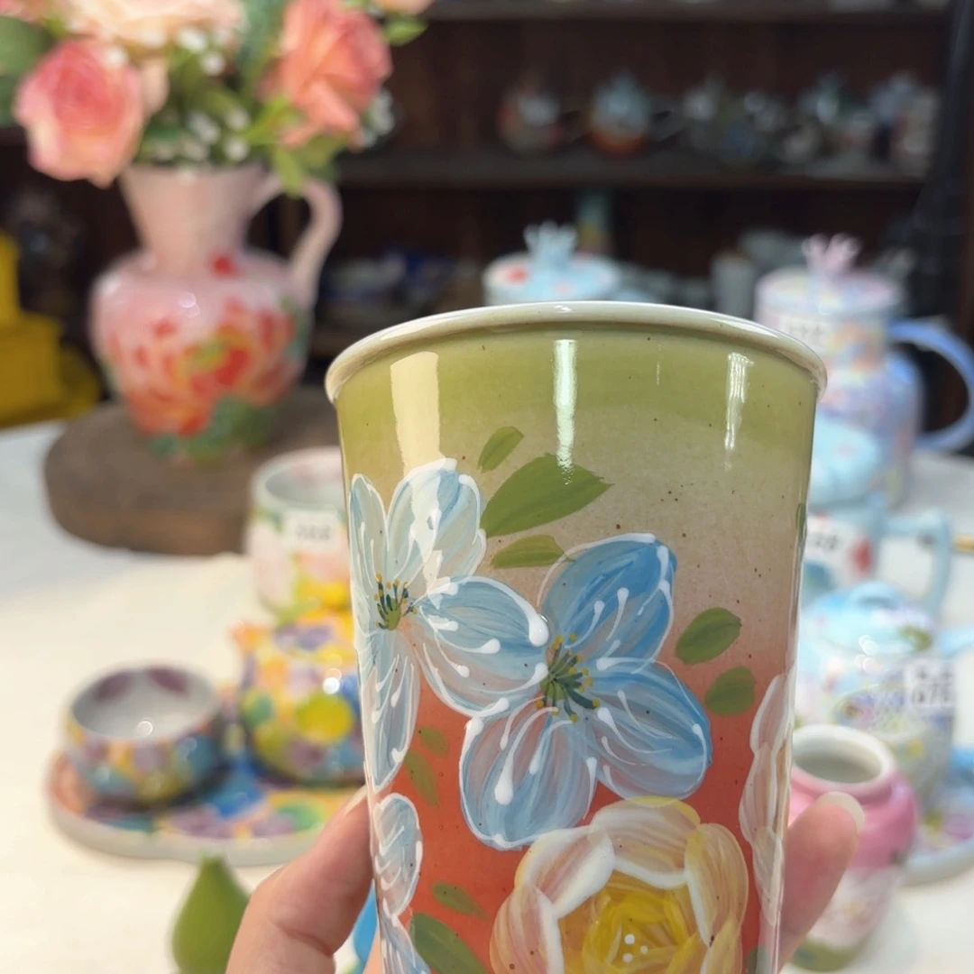 景德镇手绘高温釉下彩陶瓷茶具