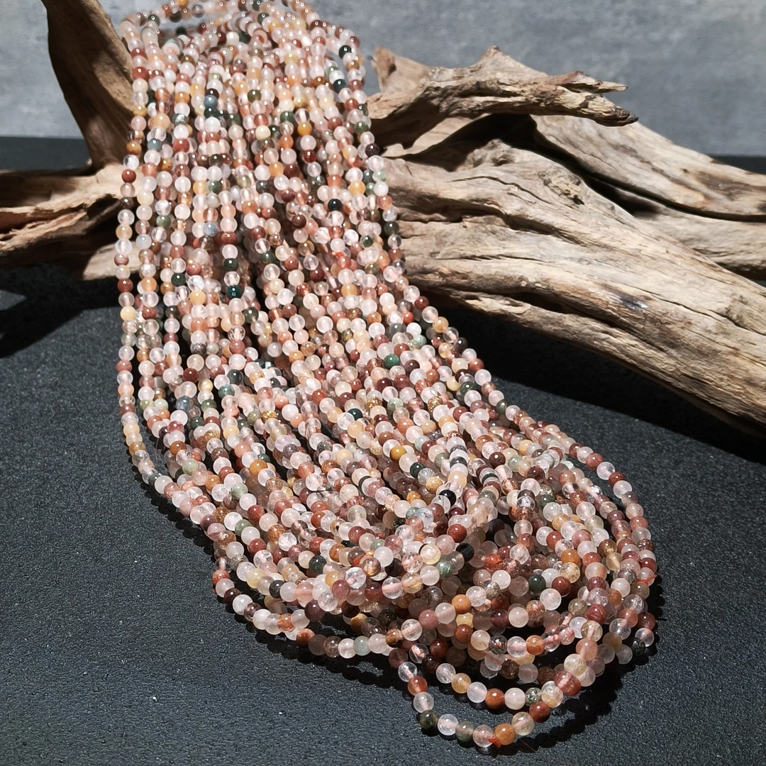 【黑胖珠宝】H0602 天然水晶彩发晶多圈手链 多样性发其一