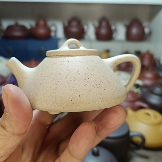 紫砂茶壶原矿白玉段子冶石瓢150cc半手工