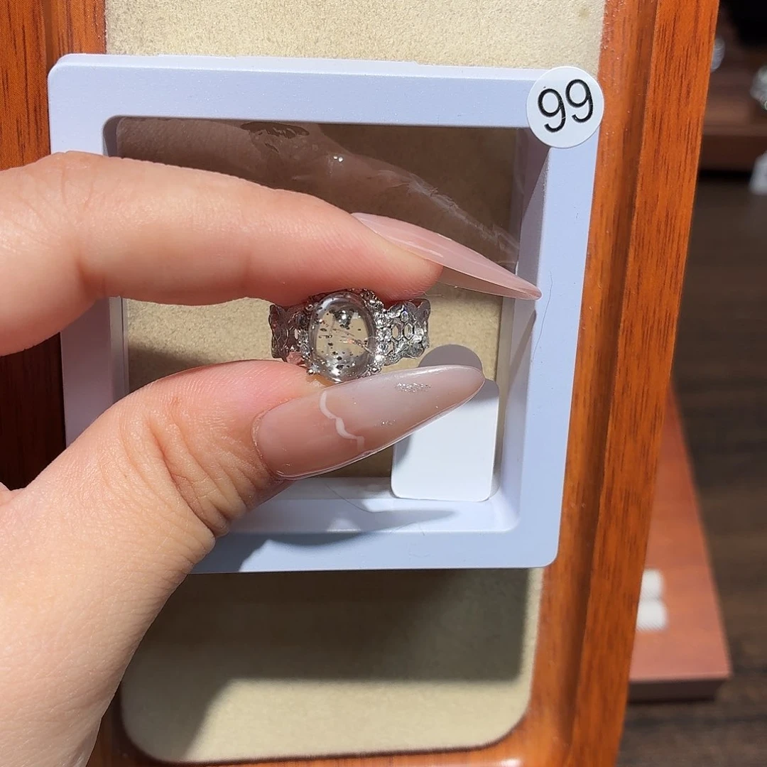 ****漫水晶戒指银S925镶嵌